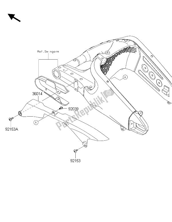 All parts for the Chain Cover of the Kawasaki Ninja ZX 6R 600 2015