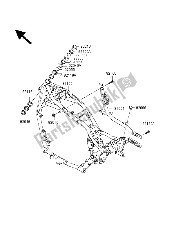 Todas las partes para Marco de Kawasaki VN 1500 Classic Tourer 1998