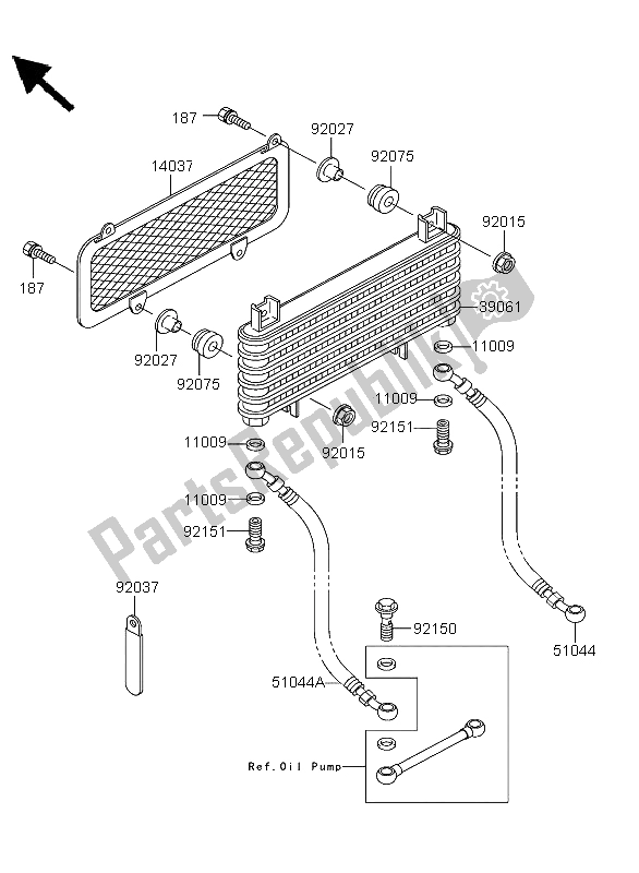 Alle onderdelen voor de Radiator van de Kawasaki KLF 300 4X4 2004