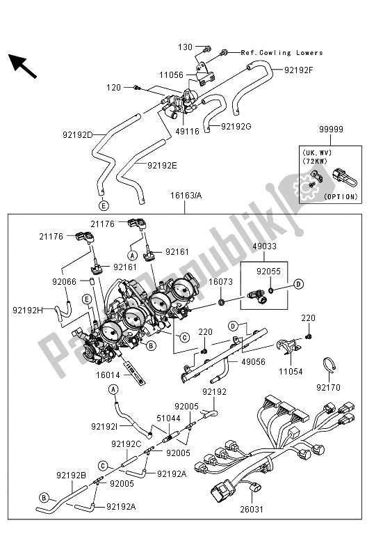 All parts for the Thottle of the Kawasaki ZZR 1400 ABS 2013