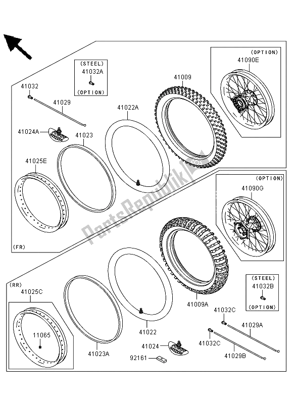 All parts for the Tires of the Kawasaki KLX 450R 2011