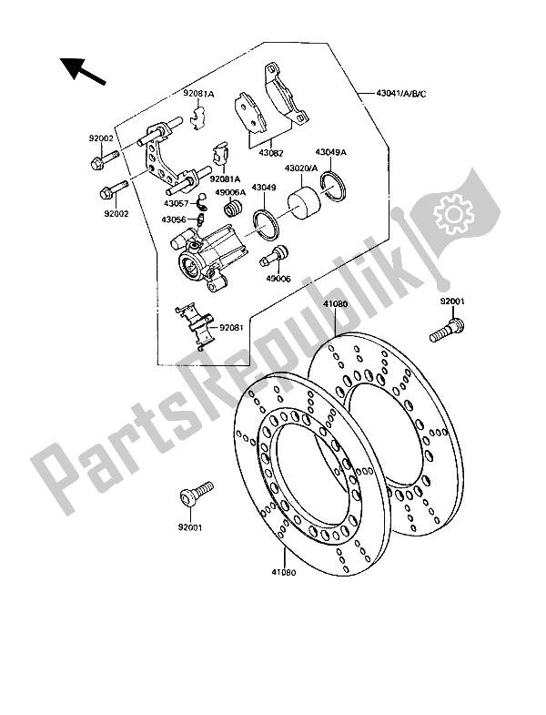 Todas las partes para Freno Frontal de Kawasaki VN 750 Twin 1988