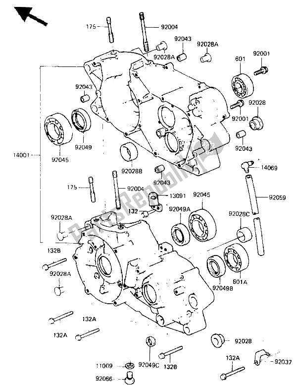 Toutes les pièces pour le Carter du Kawasaki KDX 250 1985