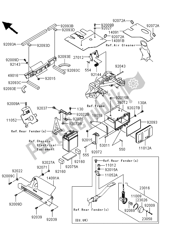 All parts for the Frame Fittings of the Kawasaki KVF 360 4X4 2012