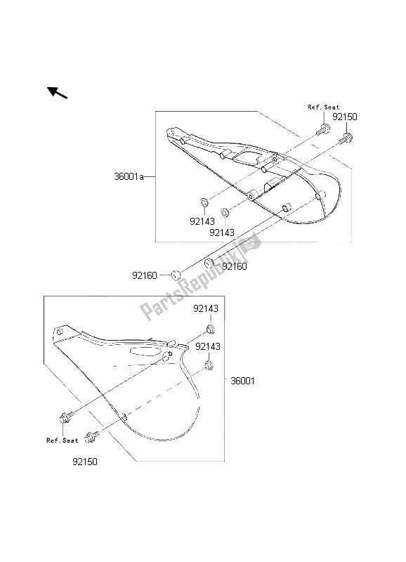 All parts for the Side Covers of the Kawasaki KX 250 2002