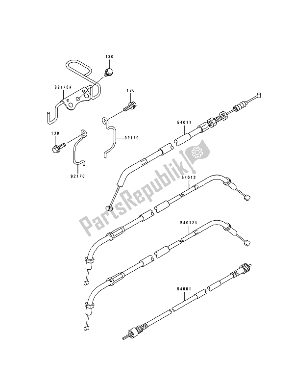 Alle onderdelen voor de Kabels van de Kawasaki Estrella 250 1994