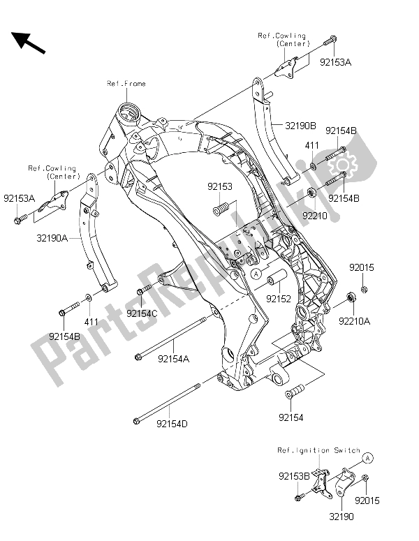 Toutes les pièces pour le Montage Moteur du Kawasaki Z 1000 2015