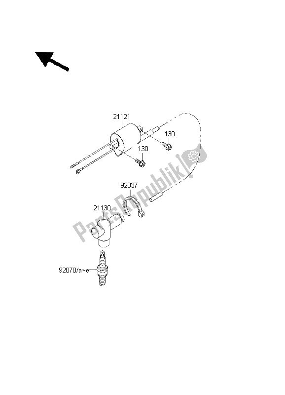 All parts for the Ignition System of the Kawasaki KX 250 2003