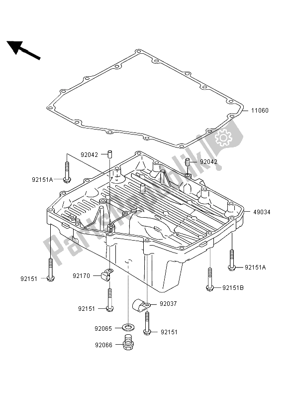 Tutte le parti per il Coppa Dell'olio del Kawasaki Ninja ZX 12R 1200 2004