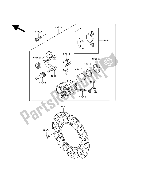 Tutte le parti per il Pinza Anteriore del Kawasaki KDX 200 1992