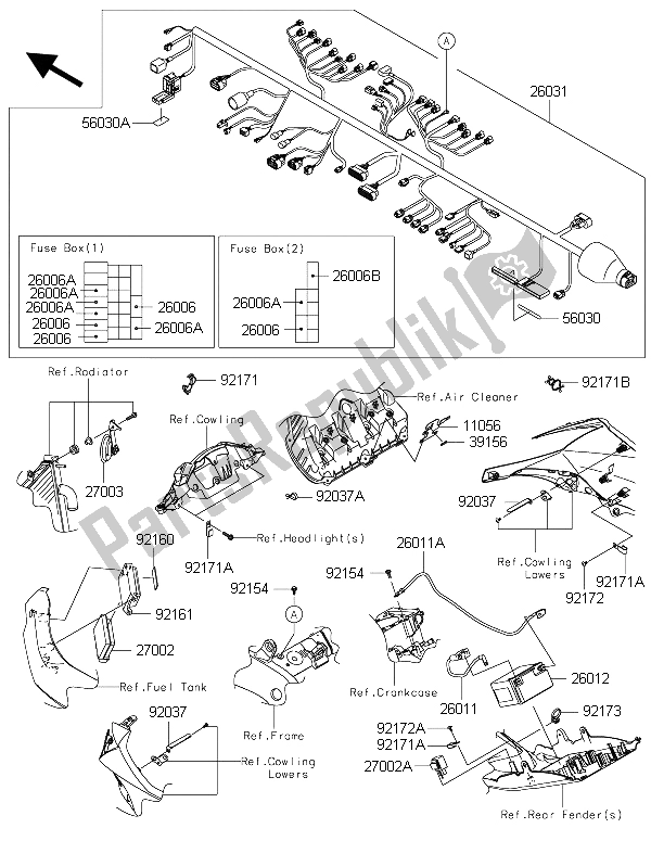 All parts for the Chassis Electrical Equipment of the Kawasaki Ninja ZX 10R 1000 2015