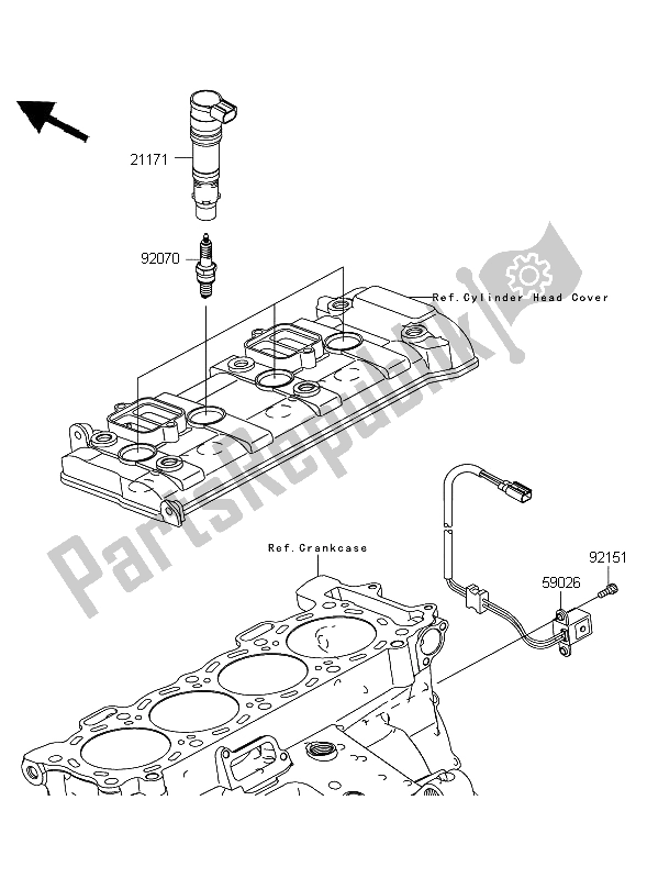 All parts for the Ignition System of the Kawasaki Ninja ZX 10R 1000 2009