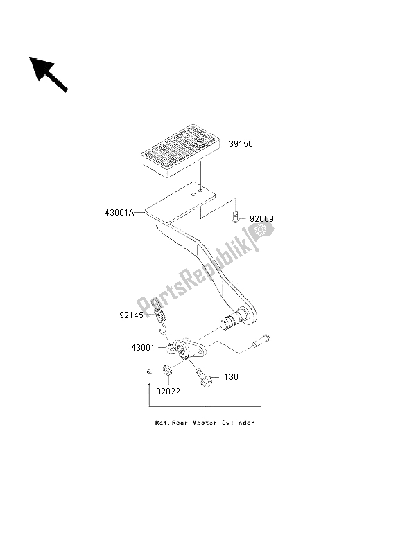 All parts for the Brake Pedal of the Kawasaki VN 1500 Drifter 2001