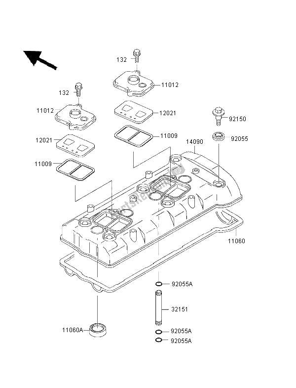 Tutte le parti per il Coperchio Della Testata del Kawasaki Ninja ZX 7 RR 750 1997