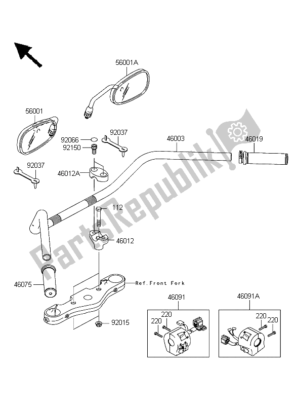 Tutte le parti per il Manubrio del Kawasaki VN 1600 Classic 2004