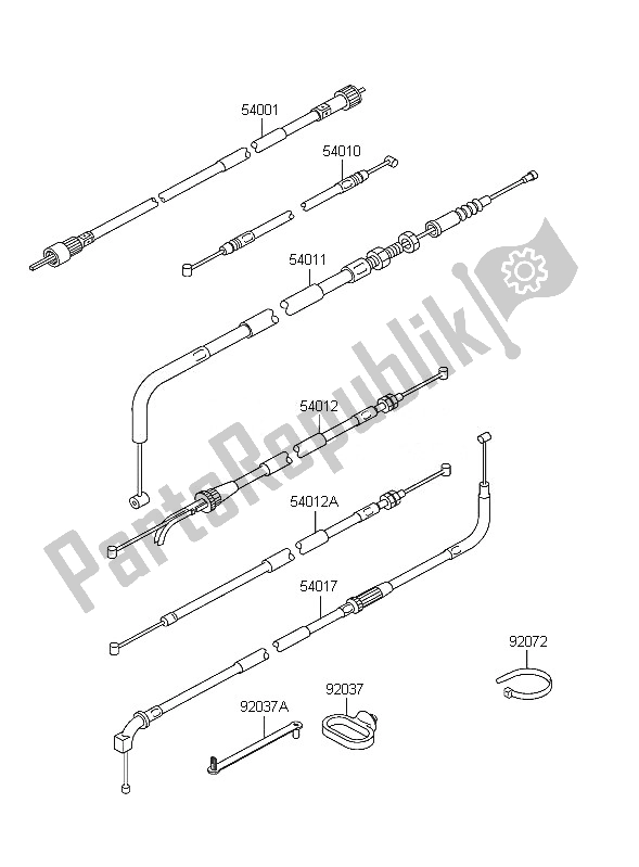 Tutte le parti per il Cavi del Kawasaki ER 5 500 2005