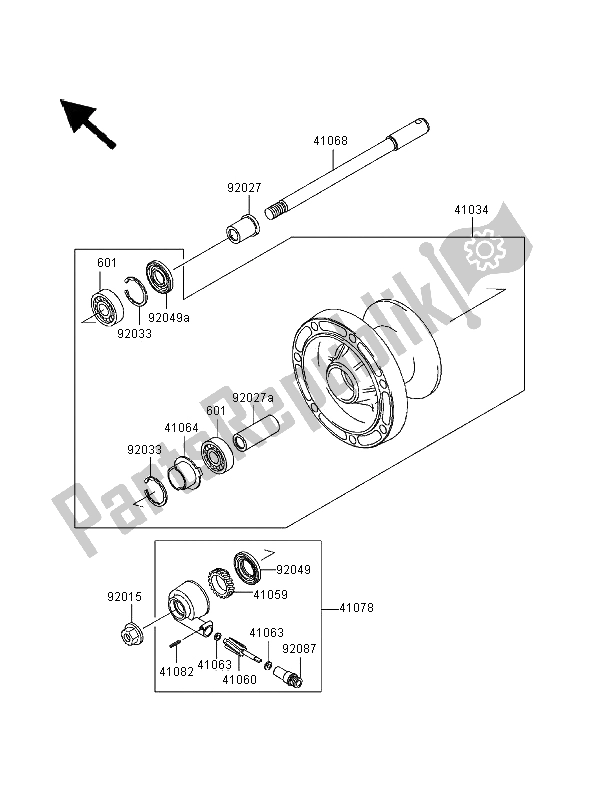 Todas las partes para Buje Delantero de Kawasaki EN 500 2000