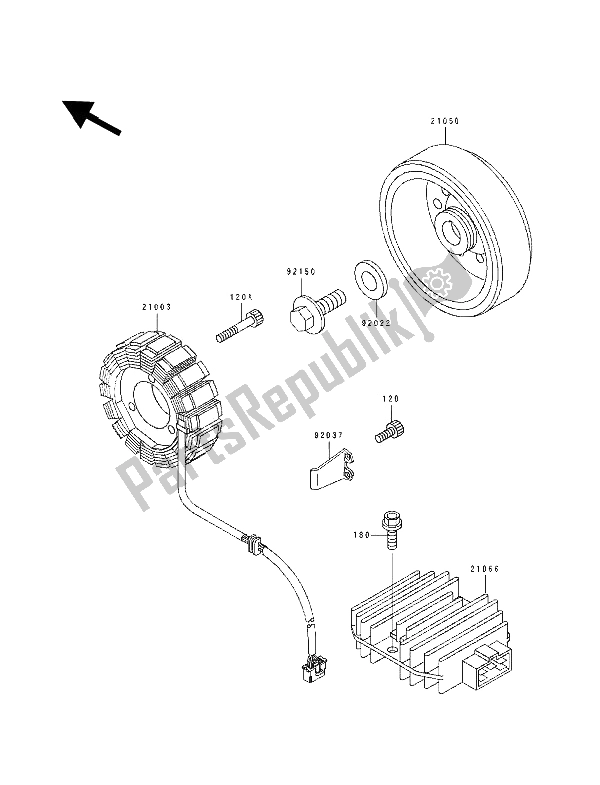 Tutte le parti per il Generatore del Kawasaki ZXR 400 1993
