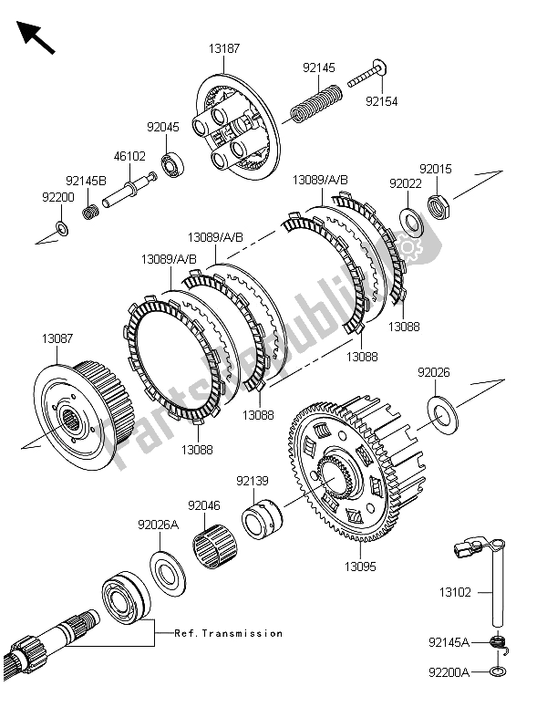 Toutes les pièces pour le Embrayage du Kawasaki Z 800 ABS BDS 2013