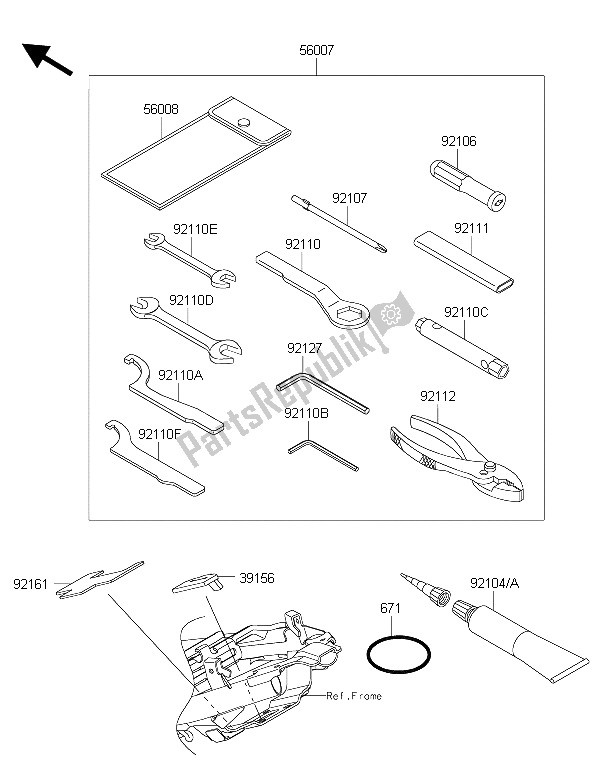 All parts for the Owners Tools of the Kawasaki Ninja 250 SL 2015