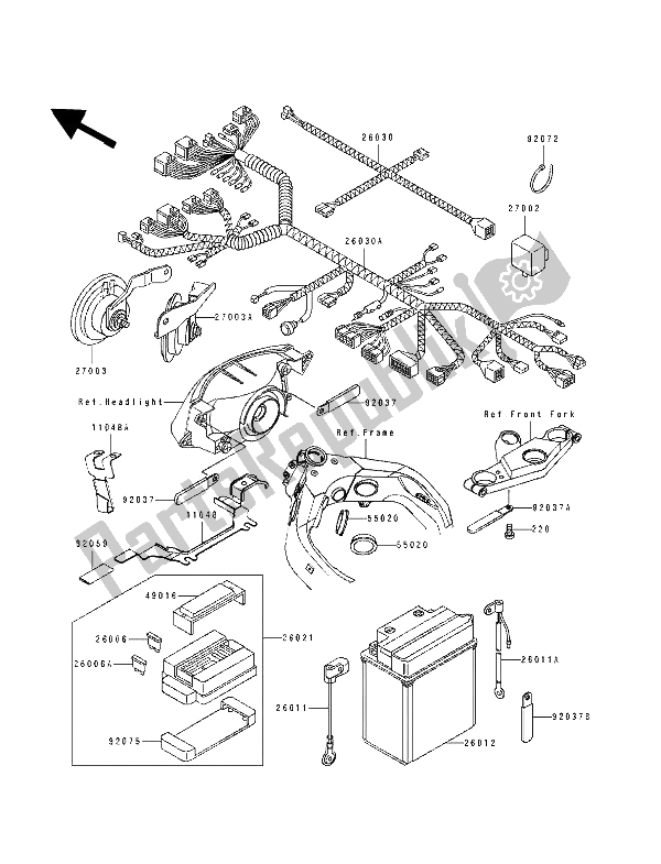 All parts for the Chassis Electrical Equipment of the Kawasaki ZZ R 1100 1994