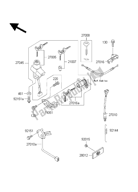 Todas las partes para Switch De Ignición de Kawasaki Ninja ZX 12R 1200 2001