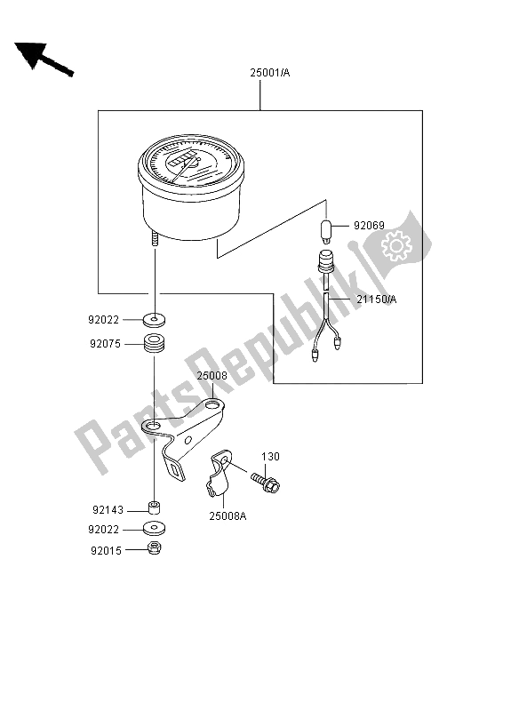 All parts for the Meter of the Kawasaki KLF 300 2003