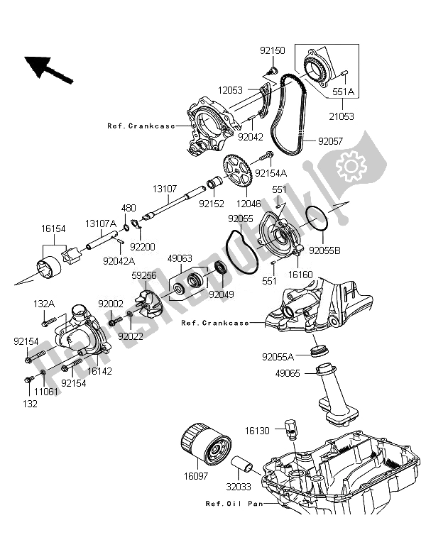 Tutte le parti per il Pompa Dell'olio del Kawasaki Ninja ZX 10R 1000 2011