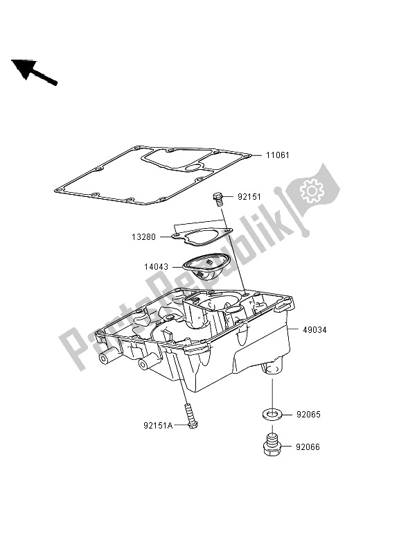 Alle onderdelen voor de Olie Pan van de Kawasaki ER 6N ABS 650 2006
