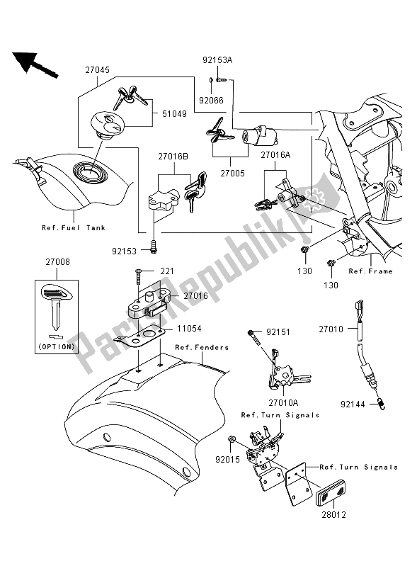 All parts for the Ignition Switch of the Kawasaki VN 900 Classic 2009