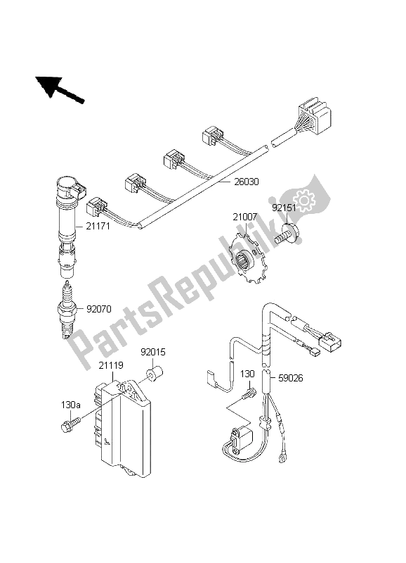 All parts for the Ignition System of the Kawasaki Ninja ZX 6R 600 2001