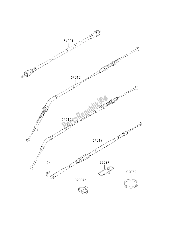 Alle onderdelen voor de Kabels van de Kawasaki 1000 GTR 2000