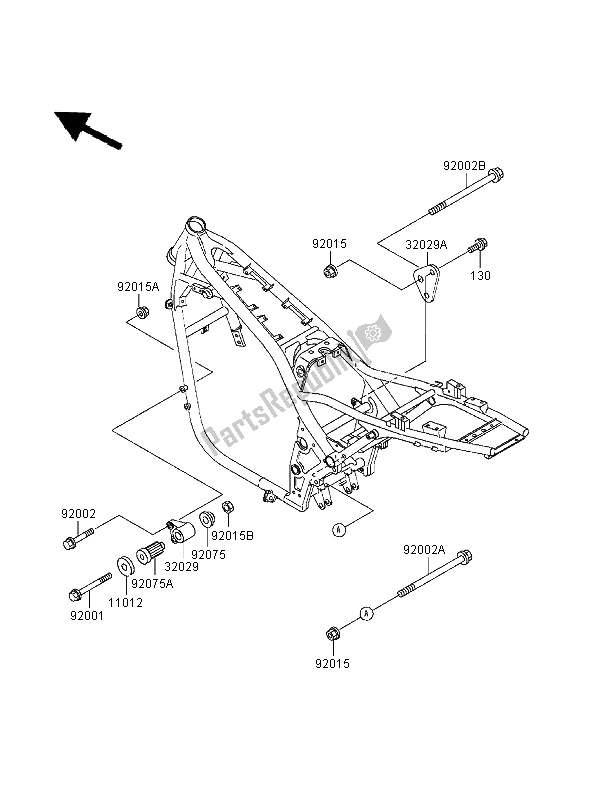 All parts for the Frame Fittings of the Kawasaki Zephyr 1100 1995