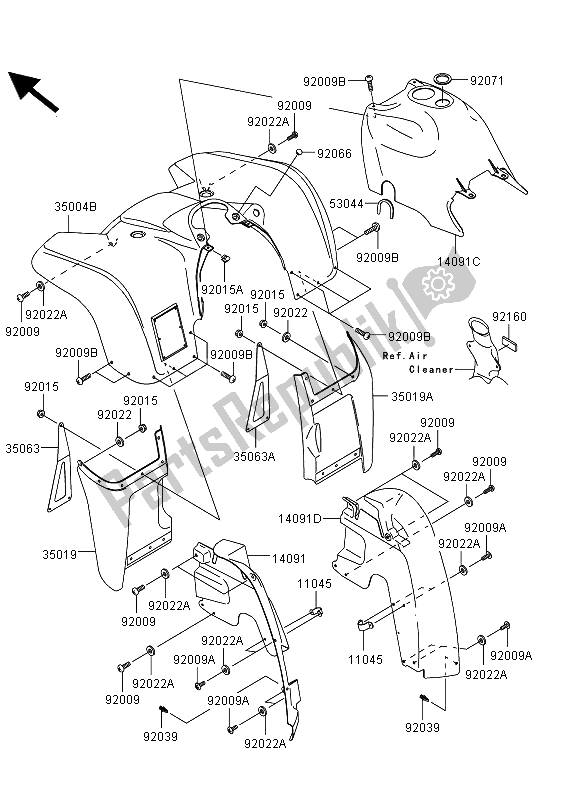 All parts for the Front Fender(s) of the Kawasaki KVF 360 4X4 2013