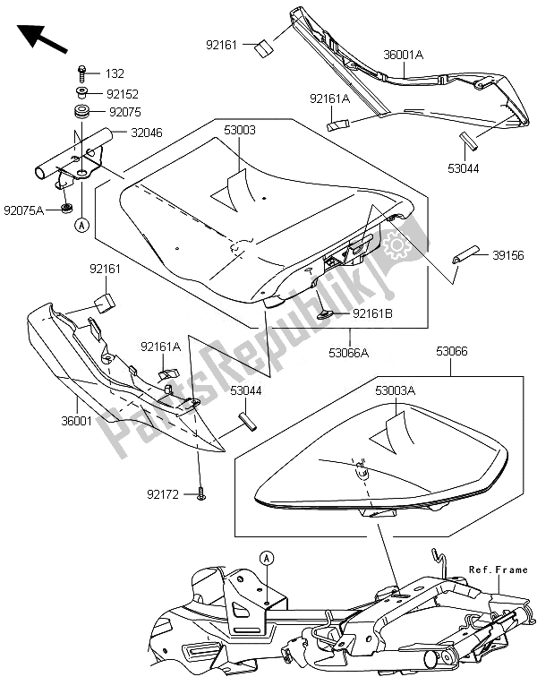 Alle onderdelen voor de Stoel van de Kawasaki ER 6N ABS 650 2014