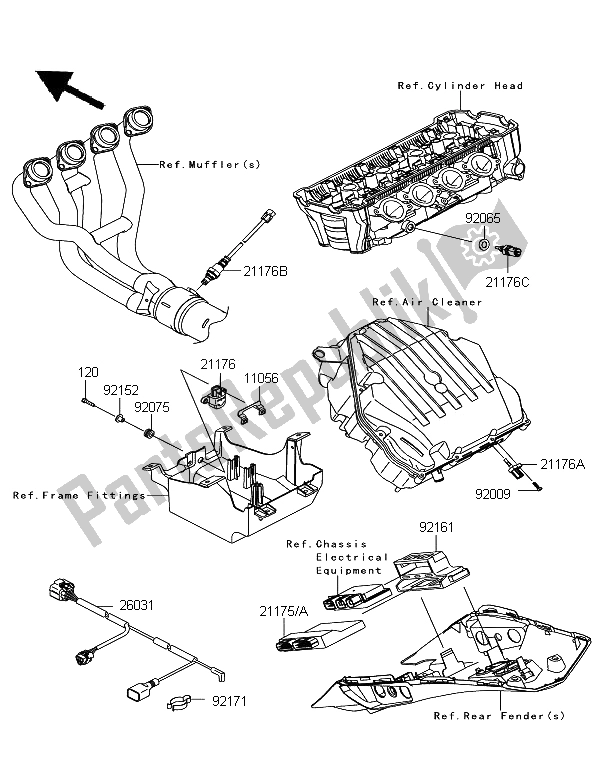 All parts for the Fuel Injection of the Kawasaki Z 1000 SX ABS 2012