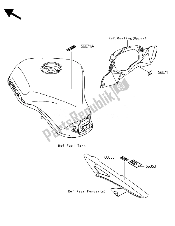 Todas las partes para Etiquetas de Kawasaki ZX 1000 SX 2014