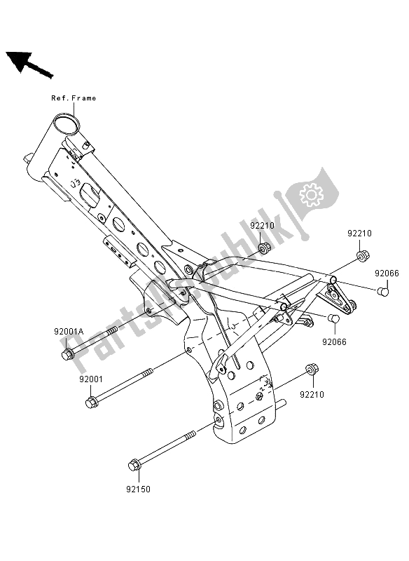 Tutte le parti per il Supporto Del Motore del Kawasaki KLX 110 2002