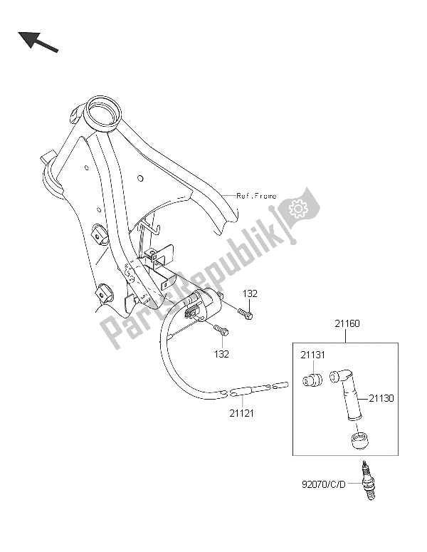 All parts for the Ignition System of the Kawasaki KLX 250 2016