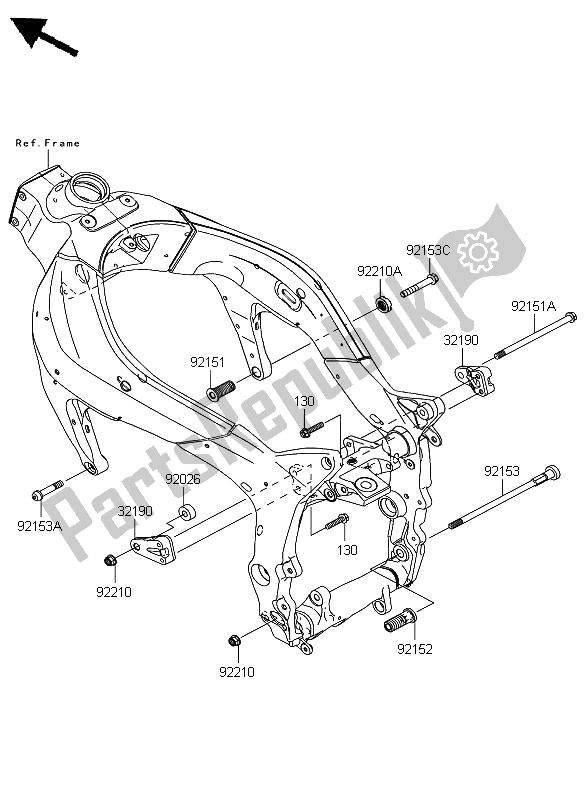 Tutte le parti per il Supporto Del Motore del Kawasaki Ninja ZX 6R 600 2008