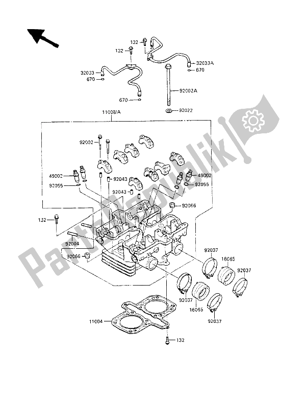 Todas las partes para Cabeza De Cilindro de Kawasaki LTD 450 1987