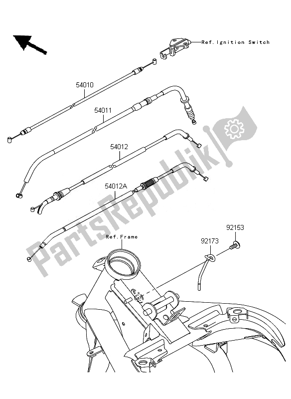 Alle onderdelen voor de Kabels van de Kawasaki ER 6N 650 2011