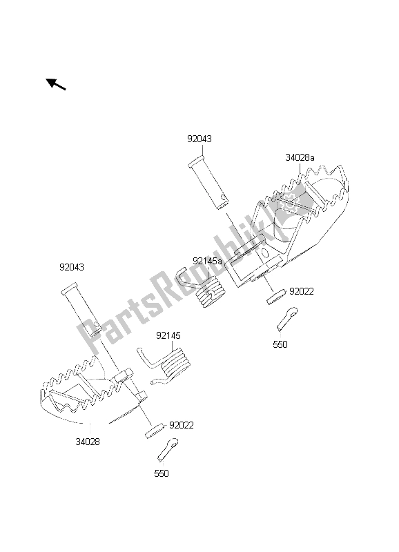 All parts for the Footrests of the Kawasaki KX 85 LW 2002