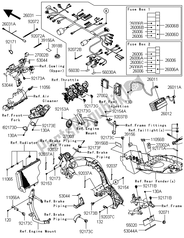 All parts for the Chassis Electrical Equipment of the Kawasaki Versys 1000 2012