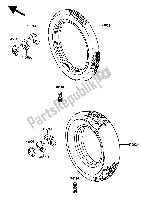 All parts for the Tire of the Kawasaki ZL 600 1987