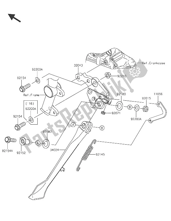 Tutte le parti per il Stand (s) del Kawasaki Ninja H2R 1000 2016