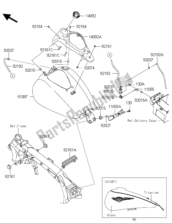 All parts for the Fuel Tank of the Kawasaki Vulcan 1700 Nomad ABS 2015