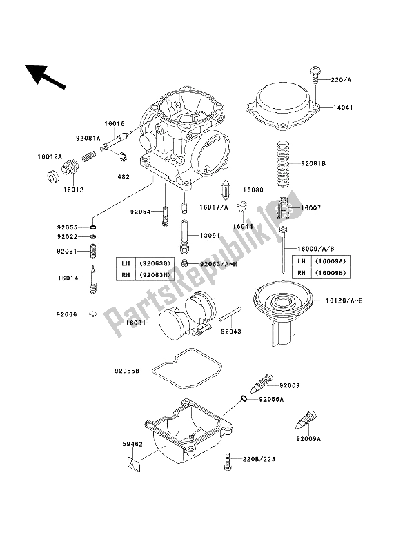 All parts for the Carburetor Parts of the Kawasaki EN 500 1993