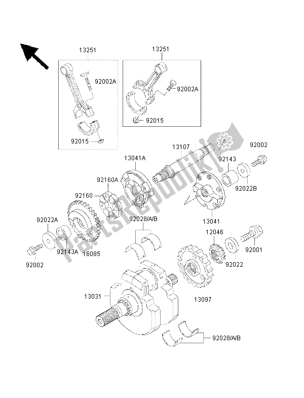 Todas las partes para Cigüeñal de Kawasaki VN 1500 Drifter 2002