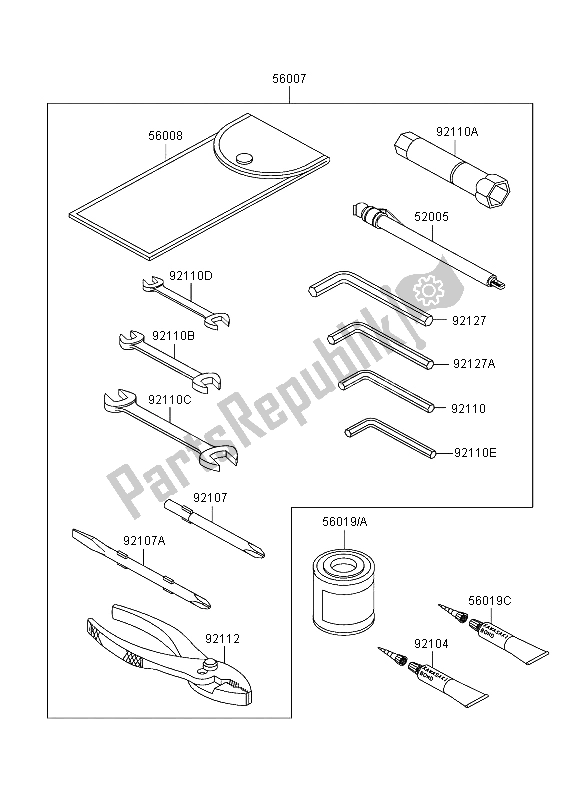 Toutes les pièces pour le Outils Propriétaires du Kawasaki VN 1600 Mean Streak 2004